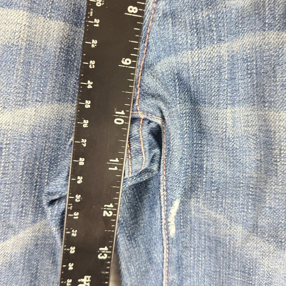 7 For‎ All Mankind Jeans Mens 33x28 Blue Relaxed Fit Button Fly Denim HEMMED